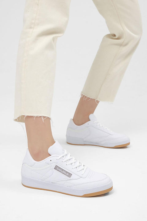 Tonny Black Unisex White Relaxed Fit Polyurethane Sole Lace-up Sneakers | Tonny Black In Lebanon