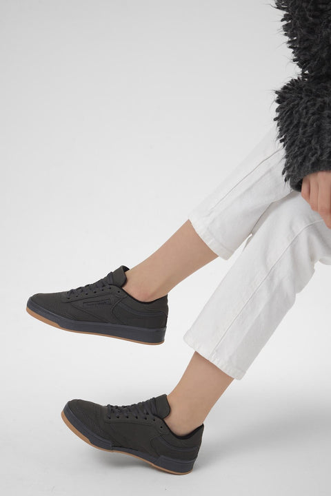Tonny Black Unisex Dark Grey Relaxed Fit Polyurethane Sole Lace-up Sneakers | Tonny Black In Lebanon