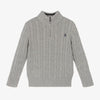 Polo Ralph Lauren Baby Boy's Grey Cable Knit Quarter-Zip Sweater | Polo Ralph Lauren In Lebanon
