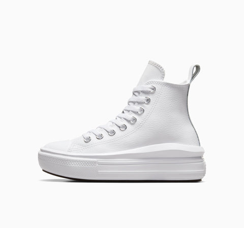 Converse Girl's White Chuck Taylor All Star Move Platform Leather Sneakers | Converse in Lebanon