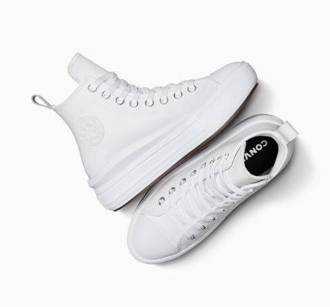 Converse Girl's White Chuck Taylor All Star Move Platform Leather Sneakers | Converse in Lebanon