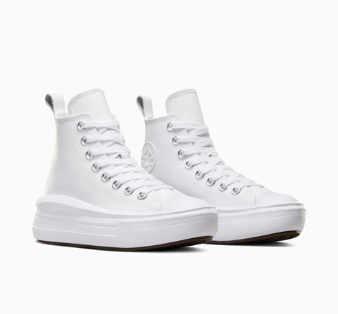 Converse Girl's White Chuck Taylor All Star Move Platform Leather Sneakers | Converse in Lebanon