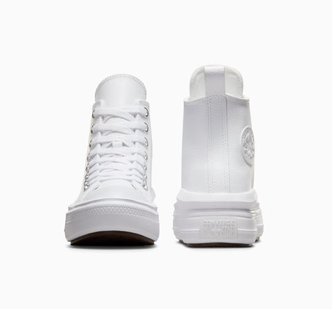Converse Girl's White Chuck Taylor All Star Move Platform Leather Sneakers | Converse in Lebanon