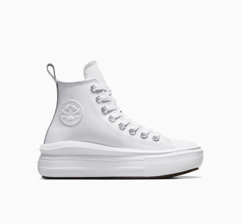 Converse Girl's White Chuck Taylor All Star Move Platform Leather Sneakers | Converse in Lebanon