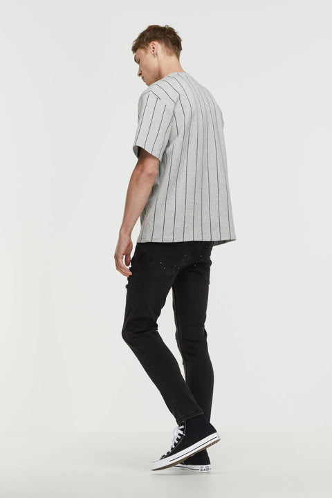 Redefined Rebel Men's Light Gray Striped Wade T-Shirt | Redefined Rebel In Lebanon