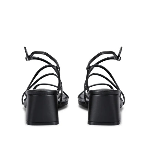 Steve Madden Women's Black Leather Remmi Heeled Sandal |Steve Madden In Lebanon