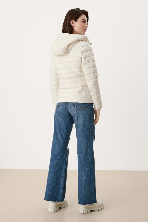 S.Oliver Women's Off White  Lightweight Padded With Hooded Jacket | S.Oliver In Lebanon