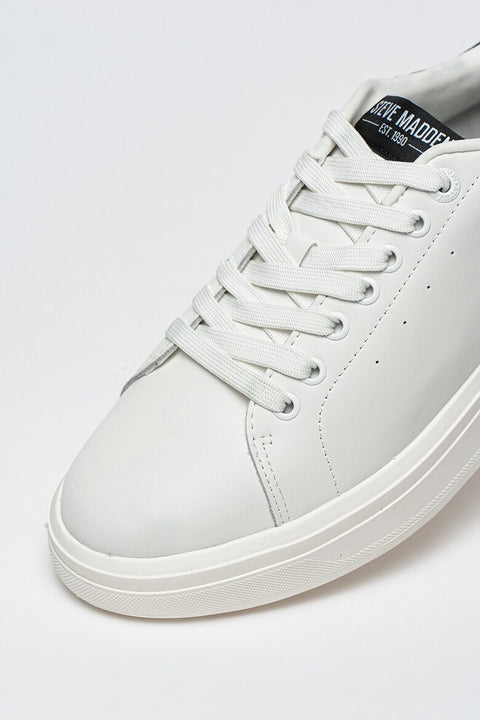 Steve Madden Women's White Randall Leather Sports Sneaker | Steve Madden In Lebanon
