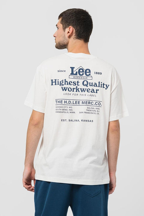 Lee Men's White Loose Fit Worker T-Shirt | Lee In Lebanon