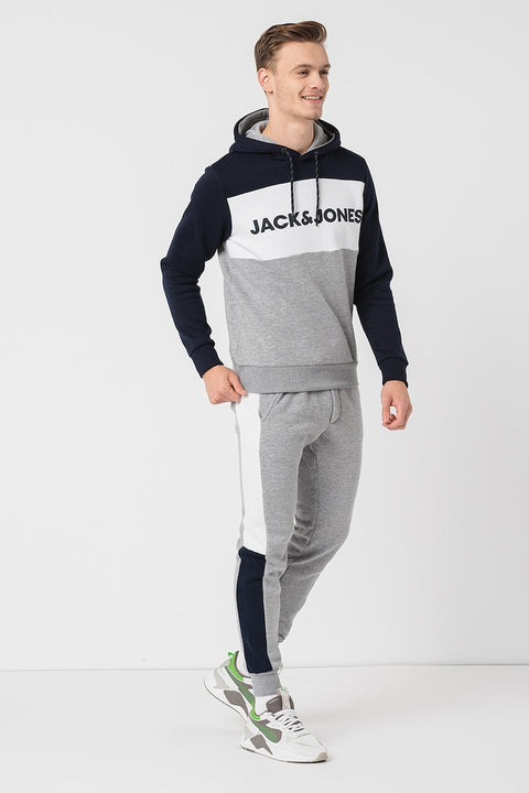 Jack & Jones Men's Grey & Navy Hoodie And Pant Tracksuit | Jack & Jones  In Lebanon