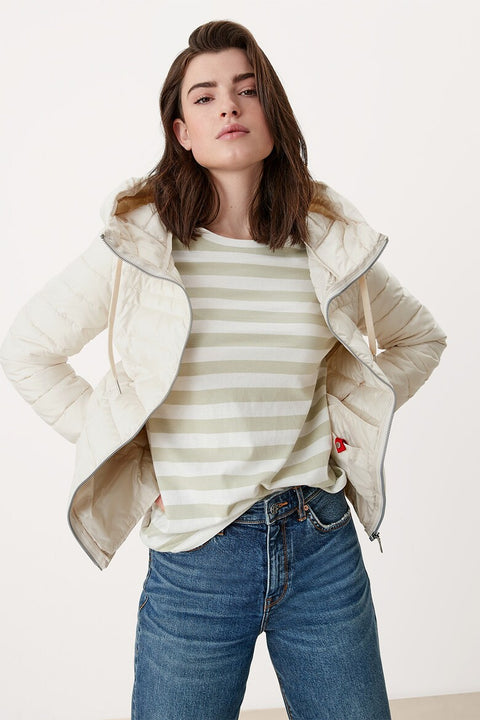 S.Oliver Women's Off White  Lightweight Padded With Hooded Jacket | S.Oliver In Lebanon