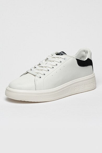 Steve Madden Women's White Randall Leather Sports Sneaker | Steve Madden In Lebanon