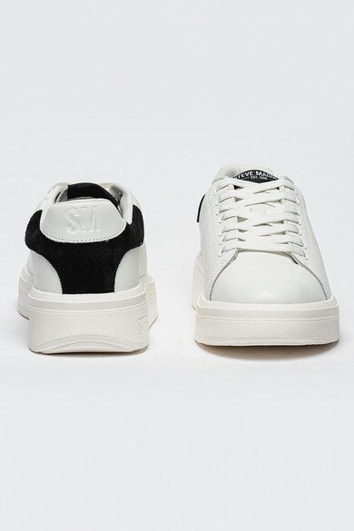 Steve Madden Women's White Randall Leather Sports Sneaker | Steve Madden In Lebanon