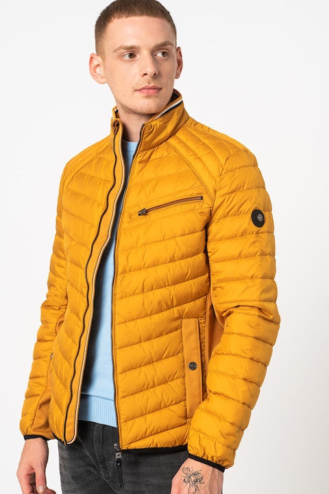 Tom Tailor Men's Yellow Zip-up Jacket With Thin Padding | Tom Tailor In Lebanon