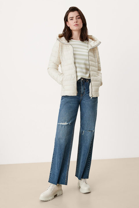 S.Oliver Women's Off White  Lightweight Padded With Hooded Jacket | S.Oliver In Lebanon