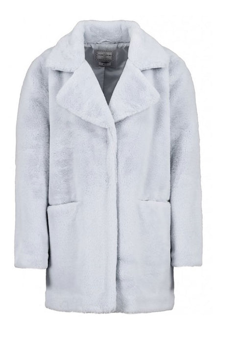 Eight2nine Women's Gray Faux Fur Winter Coat |Eight2nine In Lebanon