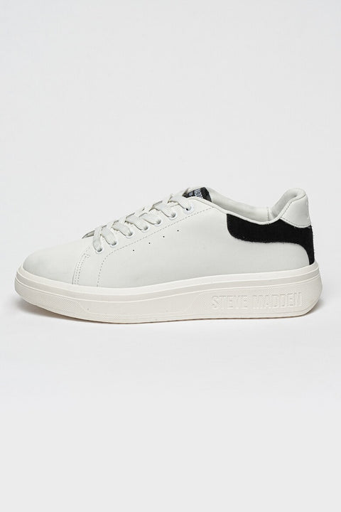 Steve Madden Women's White Randall Leather Sports Sneaker | Steve Madden In Lebanon