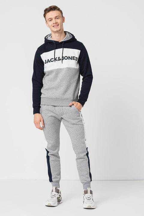 Jack & Jones Men's Grey & Navy Hoodie And Pant Tracksuit | Jack & Jones  In Lebanon