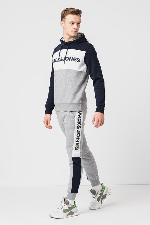 Jack & Jones Men's Grey & Navy Hoodie And Pant Tracksuit | Jack & Jones  In Lebanon