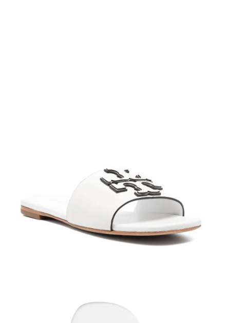Tory Burch Women's White Leather Slide Slippers| Tory Burch In Lebanon