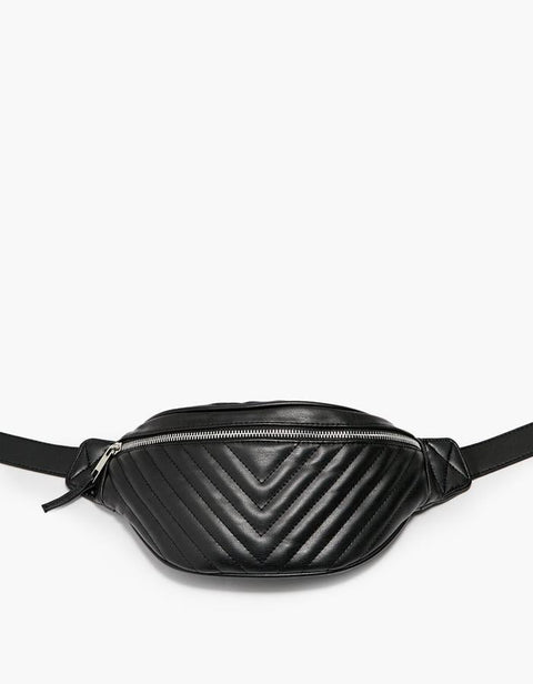 Inside Women's Black Quilted Waist Bag |Inside In Lebanon