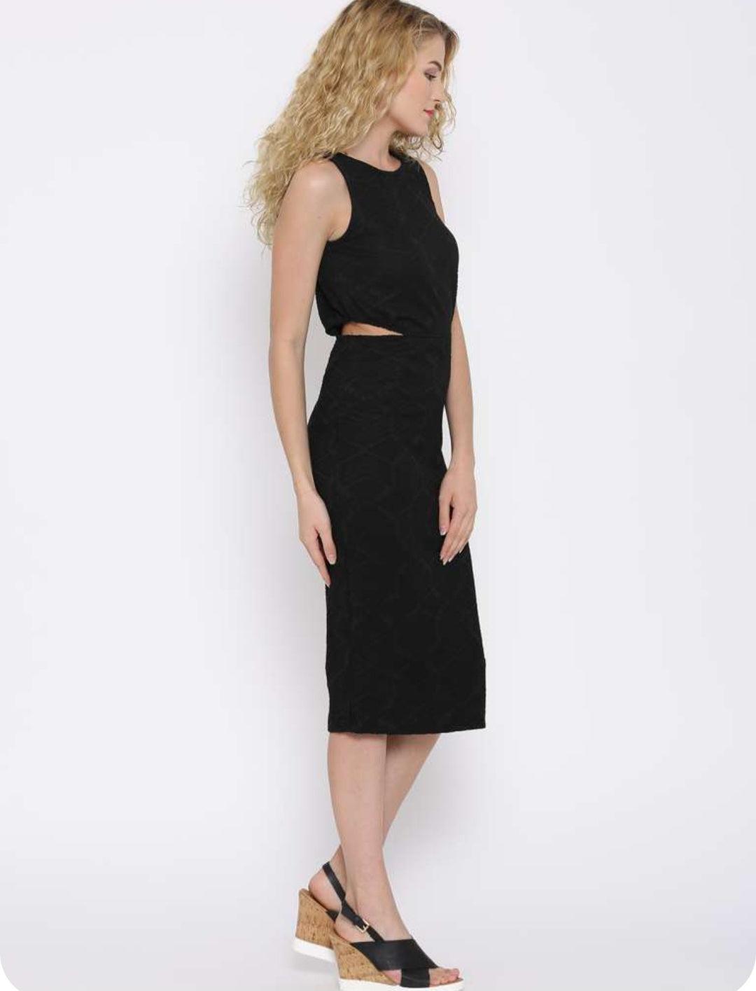 Mango Women's Black Cut-Out Sleeveless Dress |Mango In Lebanon