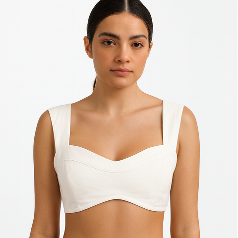 Forever 21 Women's White Sweetheart Neck Crop Top | Forever 21 In Lebanon