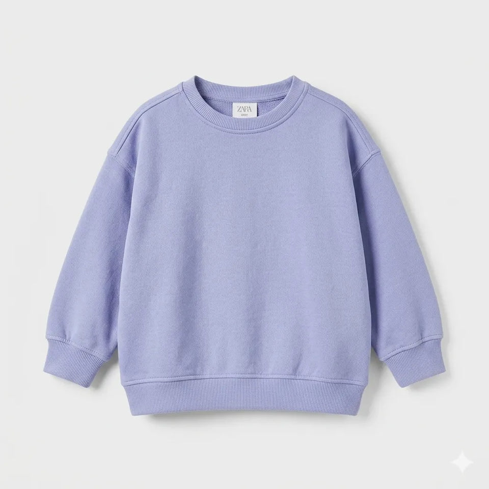 Zara Baby Girl's Purple Crew Neck Pullover Long Sleeve Sweatshirt|Zara in Lebanon