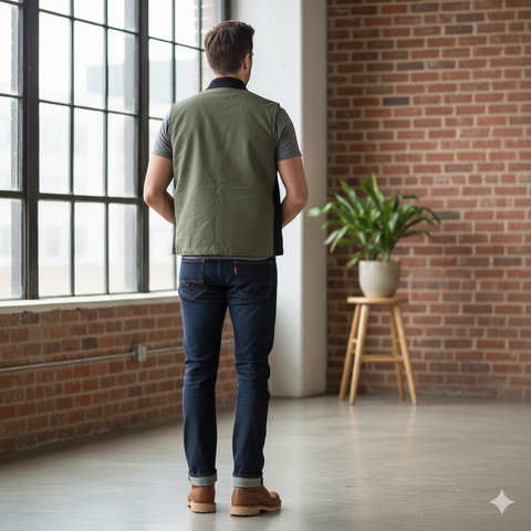 Weatherproof Vintage Men's Olive Green Canvas Utility Workwear Vest | Weatherproof Vintage In Lebanon