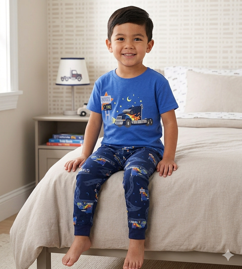 Carter's Boy's Blue & Navy 3pcs Truck Printed Pajama Set | Carter's In Lebanon