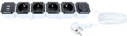 Power4You Flexible Power Cable With 4 Sockets 250v & 2 USB Port 5v | Power4You In Lebanon