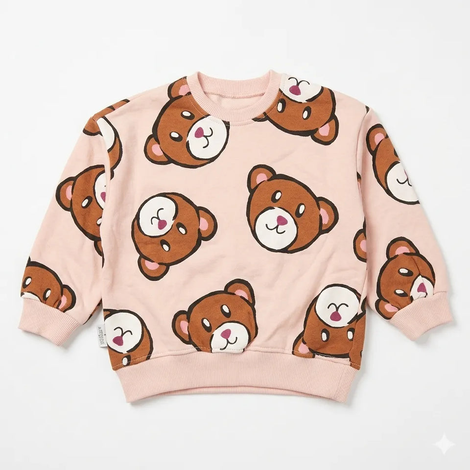 Zara Girl's Dusty Rose Bear Print Long Sleeve Sweatshirt|Zara in Lebanon