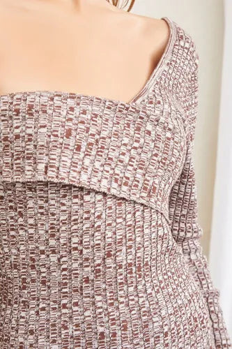 Forever 21 Women's Brown & White One Shoulder Ribbed Dress | Forever 21 In Lebanon