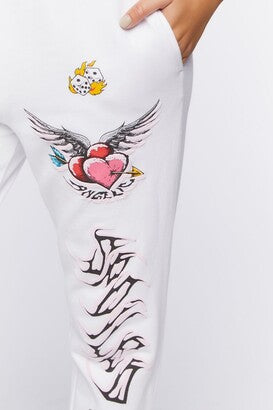 Forever 21 Women's White Printed Sweat Pant | Forever 21 In Lebanon