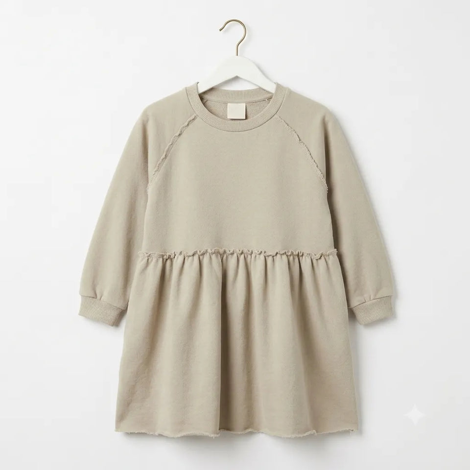 Zara Girl's Gray Raw Edge Peplum Dress|Zara In Lebanon