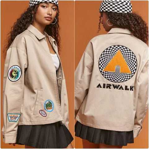 Forever 21 Airwalk Men's Beige Graphic Jacket | Forever 21 In Lebanon