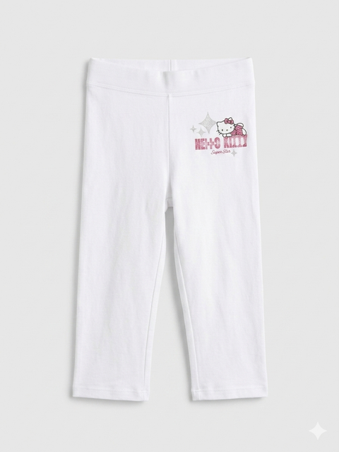 Hello Kitty Girl's White Cropped Leggings | Hello Kitty In Lebanon
