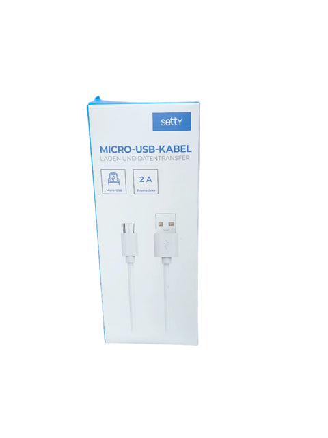 Setty White Micro-USB-Cable 1m 2A | Setty In Lebanon