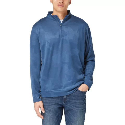Kirkland Signature Men’s Navy Blue Performance 1/4 Zip Long Sleeve Blouse |Kirkland Signature In Lebanon