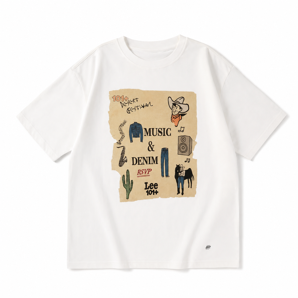 Lee 101+ Men's White Chest Print Short-Sleeve Crew Neck T-Shirt | Lee In Lebanon