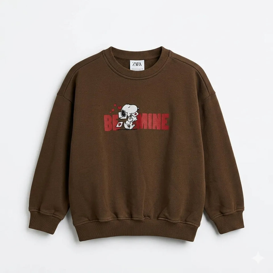 Zara Girl's Brown Snoopy Be Mine Printed Sweatshirt|Zara in Lebanon