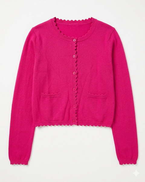 Charanga Girl's Hot Pink Knit Cardigan|Charanga In Lebanon