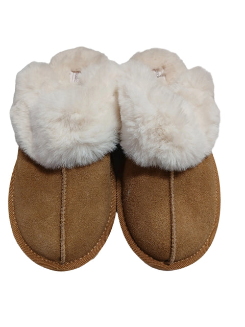 Auden Women's Beige Sylvia Genuine Suede Scuff Slippers| Auden In Lebanon