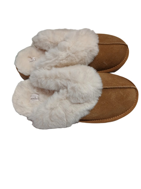 Auden Women's Beige Sylvia Genuine Suede Scuff Slippers| Auden In Lebanon