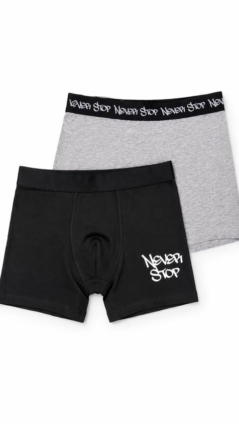 Sinsay Men’s Black & Gray Cotton Rich Boxers 2-Pack | Sinsay in Lebanon