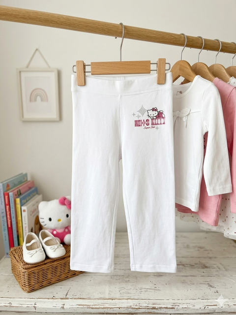 Hello Kitty Girl's White Cropped Leggings | Hello Kitty In Lebanon