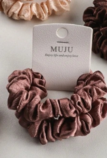 Korean Style 2-Piece Hair Ties Set High-End Mesh Printed Scrunchies Elastic Ponytail Hair Band
