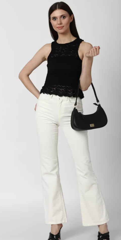 Forever 21 Women's Black Lace Sleeveless Blouse |Forever 21 In Lebanon