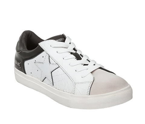 Steve Madden Men's White & Black Leather Tanner Sneakers | Steve Madden In Lebanon