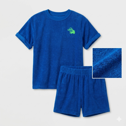 Cat & Jack Boy's Royal Blue 2pcs Short Sleeve French Terry T-Shirt and Shorts Set | Cat & Jack In Lebanon